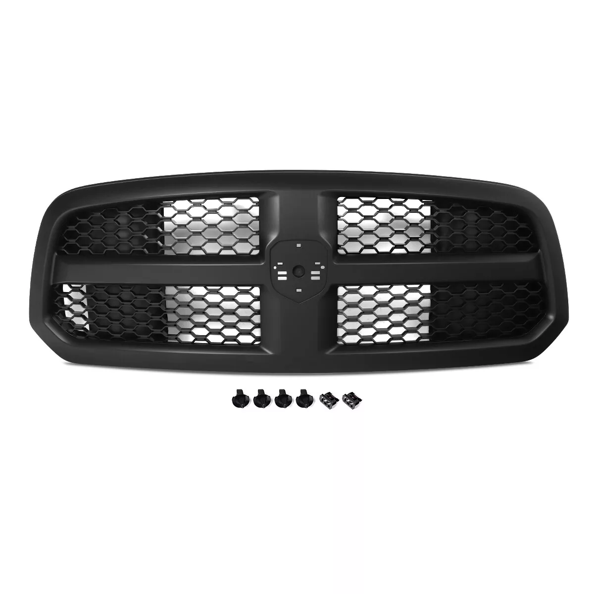 DrivegoPlus Compatible with 2013-2018 Ram 1500 Front Hood Bumper Mesh Style Glossy Black ABS Plastic Grille