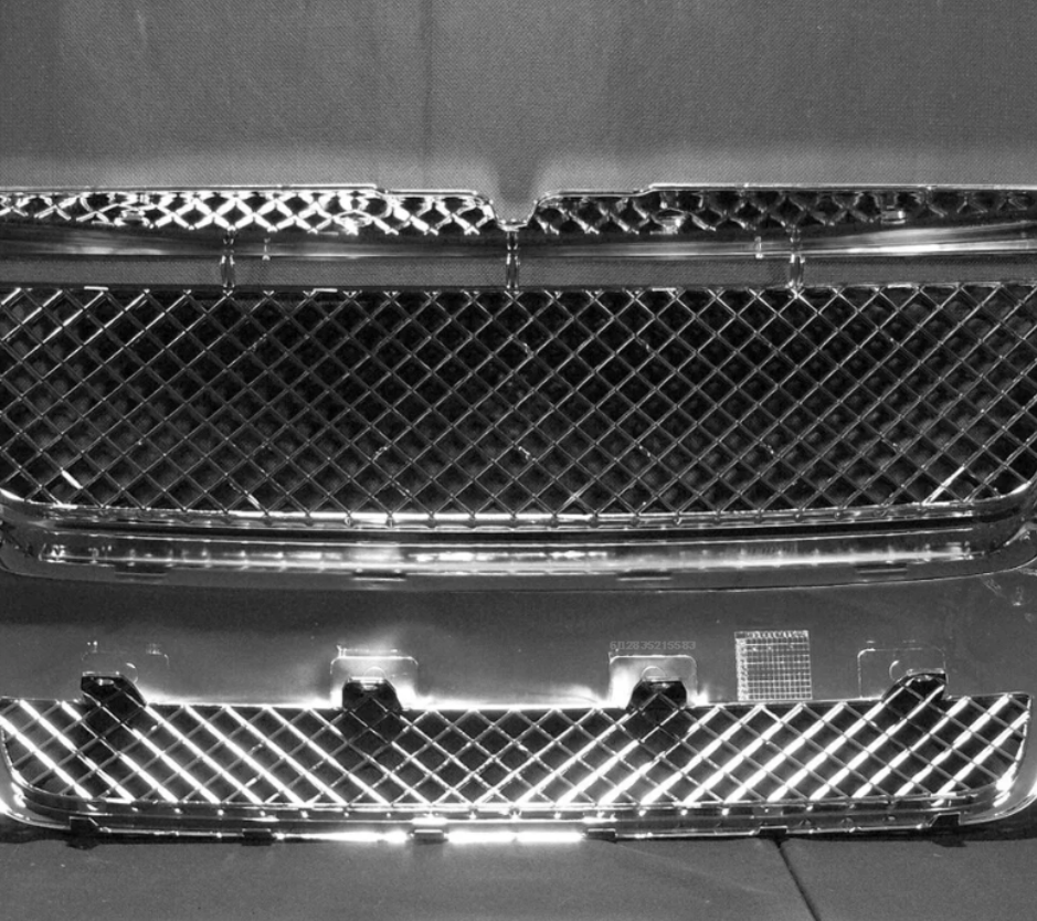 DrivegoPlus Mesh Upper Hood Grille Grill Chrome Compatible with 2007-2010 Ford Explorer/Explorer Sport Trac