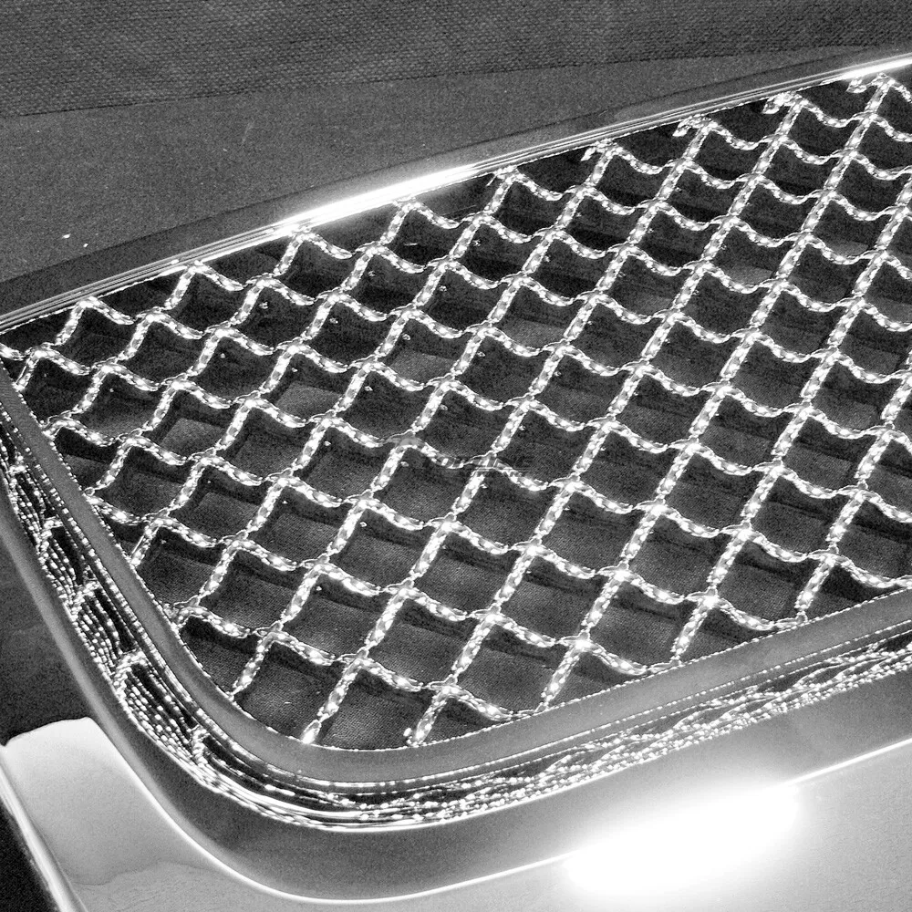 DrivegoPlus Mesh Upper Hood Grille Grill Chrome Compatible with 2007-2010 Ford Explorer/Explorer Sport Trac