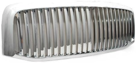 DrivegoPlus Fit 06-08 Dodge Ram 1500 06-09 Ram 2500/3500 Pickup 1pc Chrome Plated Finish ABS Plastic Vertical Style Badgeless Front Grille