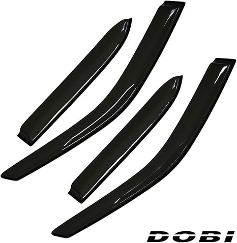 DrivegoPlus 4pcs Smoke Tint Out-Channel Reinforced Acrylic Sun Rain Guard Vent Shade Window Visors for 98-02 Chevrolet Prizm & 98-02 Toyota Corolla