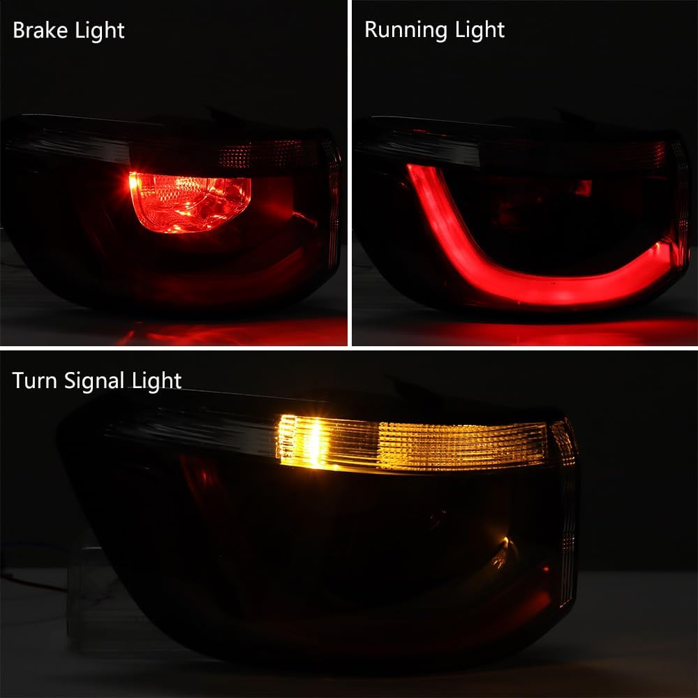 DrivegoPlus Rear Brake Running Tail Lights Assembly Turn Signal Indicator Outer Tail Lamp Clear Red Lens Compatible for Jeep Compass 2017-2020 Fits OE# CH2804115 55112839AC, 1PC Driver