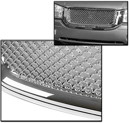DrivegoPlus Front Bumper Upper Mesh Style Grille Grill Insert Chrome Compatible with 2002-2008 GMC Envoy