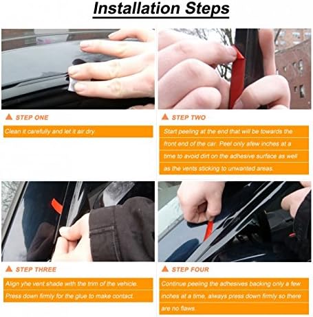 DrivegoPlus 2pcs Sun/Rain Guard Vent Shade Window Visors for 96-00 Civic 2-Door Coupe