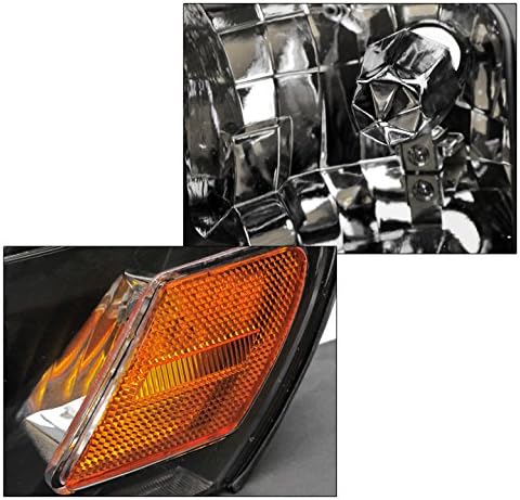 Replacement Black Headlight+Corner+Smoke Bumper Signal Lamp Compatible With 1993-1997 Corolla DX