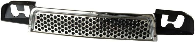 DrivegoPlus 1pc Upper + 1pc Lower Bumper Front ABS Plastic Chrome Round Hole Style Grille Assembly For 07-14 GMC Yukon Base/SLE/SLT/Denali & 07-14 GMC Yukon XL 1500/2500 SLE/SLT/Denali