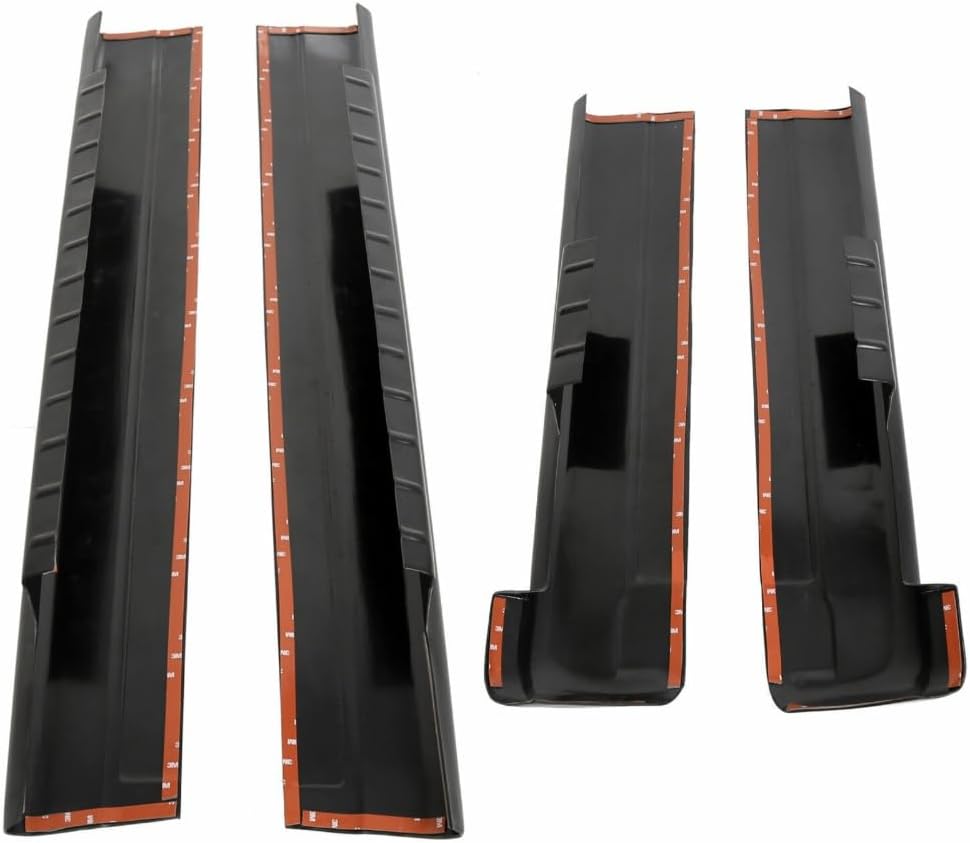 DrivegoPlus Rocker Panels Covers for Chevy for Silverado 3500/2500HD/2500/1500,for GMC for Sierra 3500/2500HD/2500/1500 Extended Cab (Black,Plastic) 4pc Left Right Front Rear Lower Textured