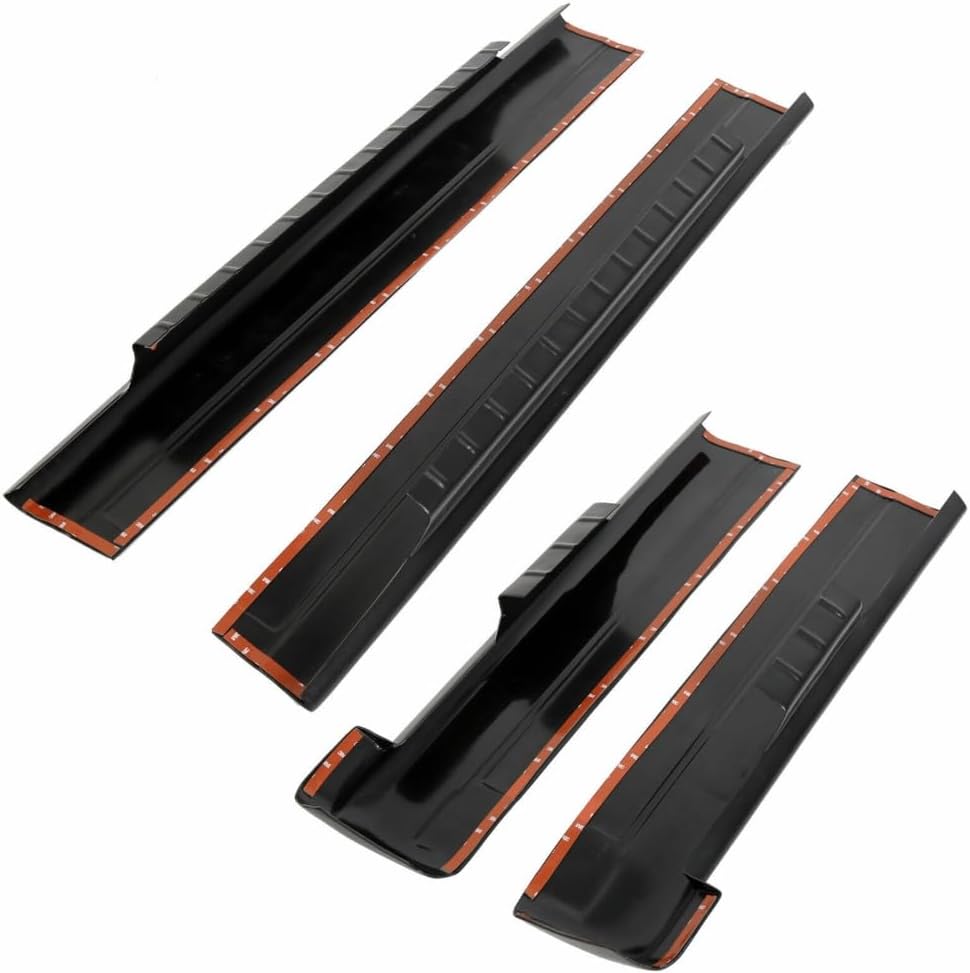 DrivegoPlus Rocker Panels Covers for Chevy for Silverado 3500/2500HD/2500/1500,for GMC for Sierra 3500/2500HD/2500/1500 Extended Cab (Black,Plastic) 4pc Left Right Front Rear Lower Textured