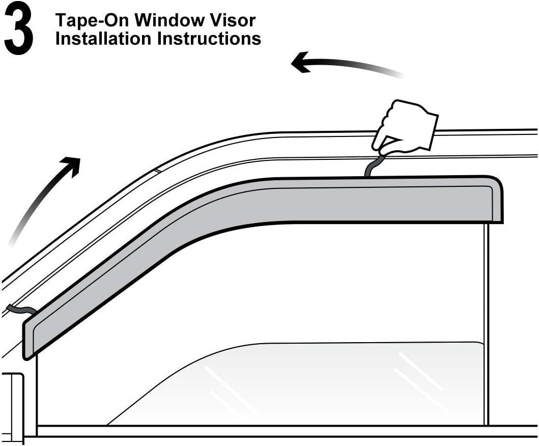 DrivegoPlus New 2pcs for 02-08 Ram 1500 03-09 2500/3500 2D Regular Cab Truck Dark Smoke Out-Channel/Outside Mount Style Wind Sun Rain Guard Vent Shade Deflector Window Visors