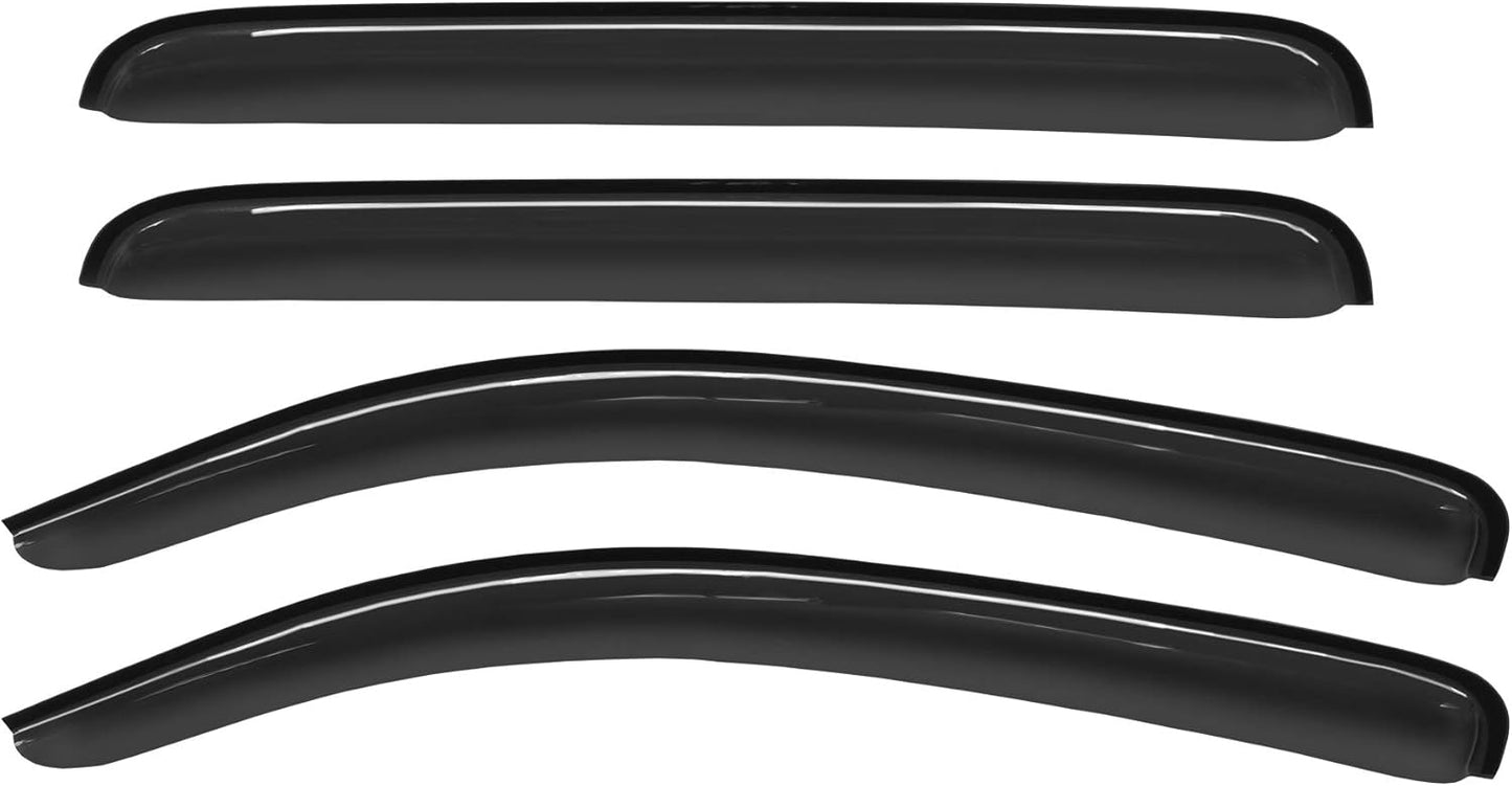 DrivegoPlus 4pcs Smoke Tint Out-Channel ReinCompatible withced Acrylic Sun Rain Guard Vent Shade Window Visors Compatible with 05-15 Toyota Tacoma Double Crew Cab with Four Full Size Doors