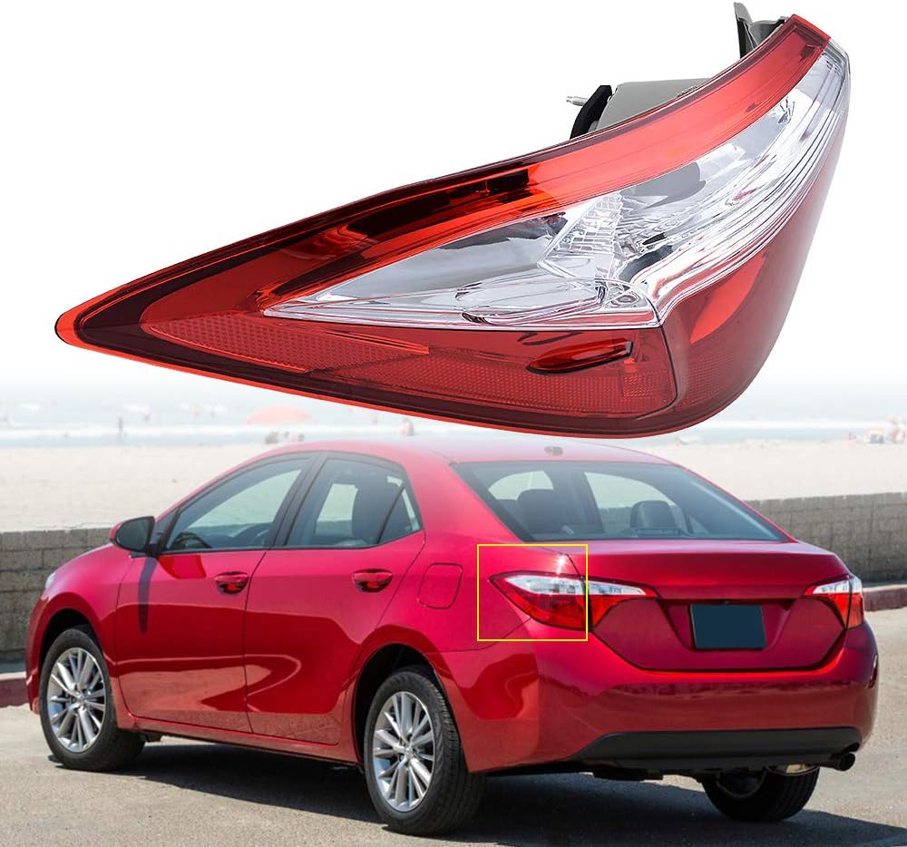 DrivegoPlus Tail Light Brake Stop Lamp Cover Compatible with 2014-2016 Toyota Corolla Left Driver Side 81560-02750 TO2804118