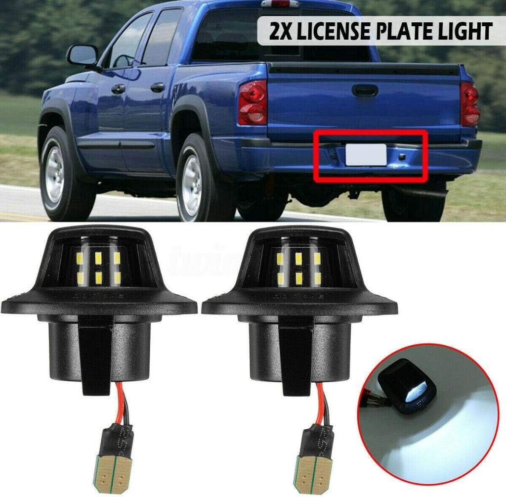 DrivegoPlus Bright-TECH Series 2pcs 9 SMD Replacement LED License Plate Light Lamp Designed for 1997-2011 Dodge Dakota Mitsubishi Raider