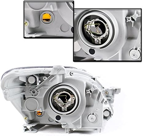DrivegoPlus Replacement Black Headlights Lamps Compatible with 2007-2012 Toyota Yaris Sedan 4DR