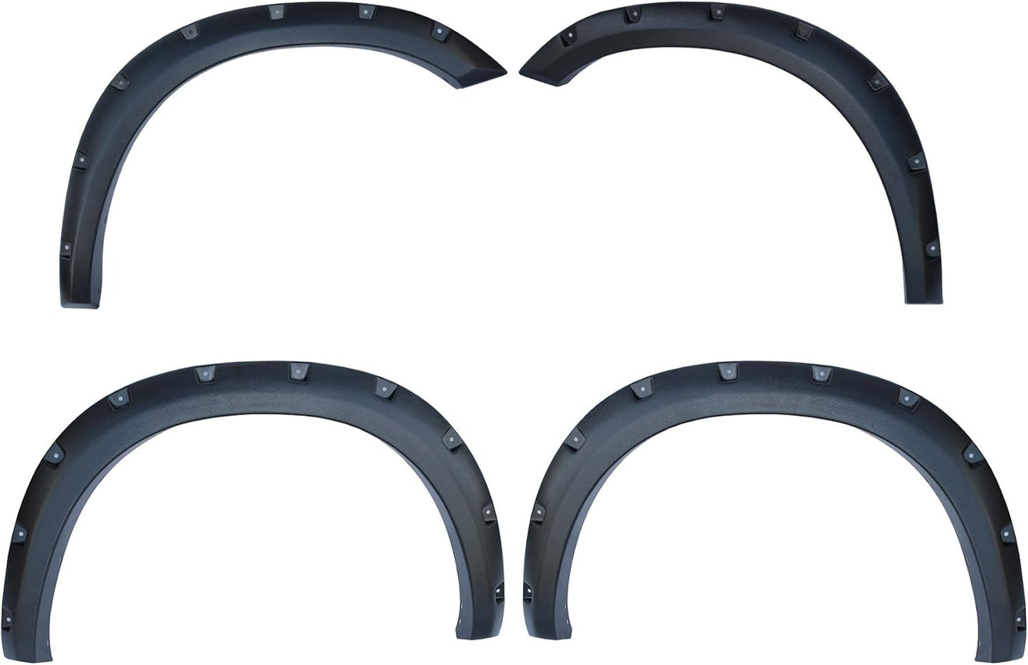 DrivegoPlus 4pcs Textured Black ABS Plastic Pocket-Riveted Fender Flares with Mounting Hardware & Instruction Fit 09-16 Dodge Ram 1500 Pickup