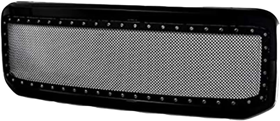 DrivegoPlus Black Rivet Steel Front Grill Hood Bumper Grille Compatible with 2005-2007 F250 F350 Superduty/Ford Excursion