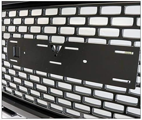 DrivegoPlus Mesh Style Front Bumper Hood Upper Grille Grill Gloss Black For 2014-2015 GMC Sierra 1500 Pickup Truck