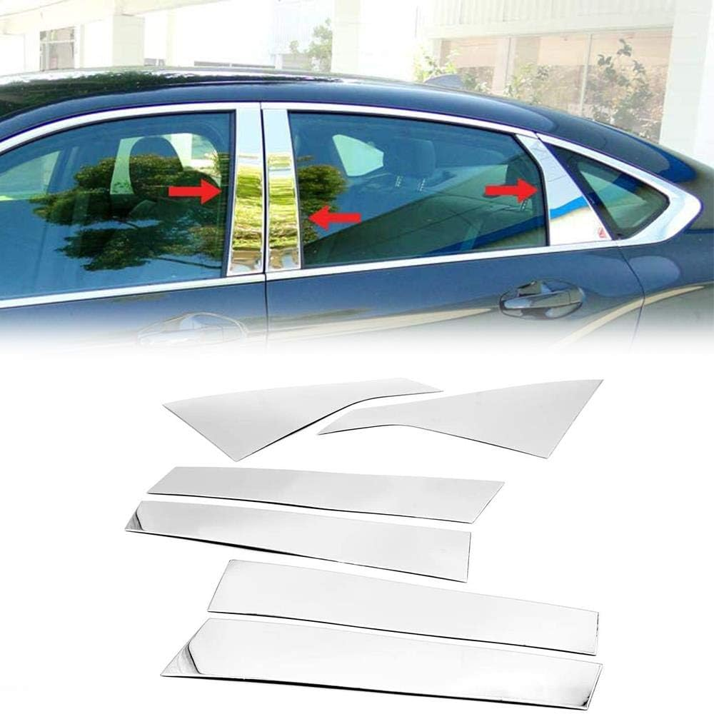 DrivegoPlus Polished Stainless Steel Center Door Pillar Post Trim Set Designed for 2014-2020 Impala