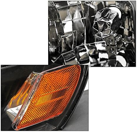 DrivegoPlus Black Headlight+Corner+Smoke Bumper Signal Lamp Compatible With 1993-1997 Corolla DX
