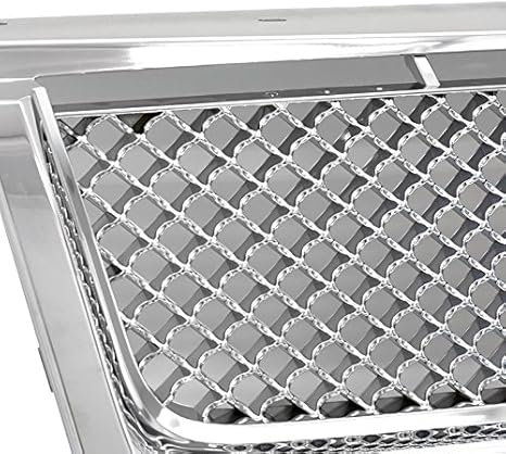 DrivegoPlus Mesh Style Upper Hood Grille Grill Chrome Compatible with 2007-2010 Ford Explorer/Explorer Sport Trac