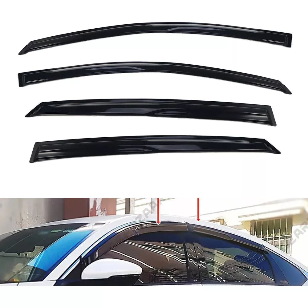 DrivegoPlus FOR 2018-2020 HONDA ACCORD JDM 3D AERO WAVY WINDOW VISOR RAIN GUARD DEFLECTOR