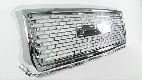 DrivegoPlus 1pc Compatible with 2014-2015 GMC Sierra 1500 Front Hood Grill Bumper Mesh Style ABS Plastic Grille