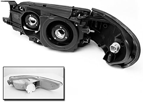 Replacement Black Headlight+Corner+Smoke Bumper Signal Lamp Compatible With 1993-1997 Corolla DX