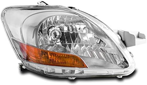 DrivegoPlus Replacement Chrome Headlight Headlamp Lamp Passenger Side Compatible with 2007-2012 Toyota Yaris Sedan 4DR