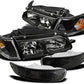 Replacement Black Headlight+Corner+Smoke Bumper Signal Lamp Compatible With 1993-1997 Corolla DX