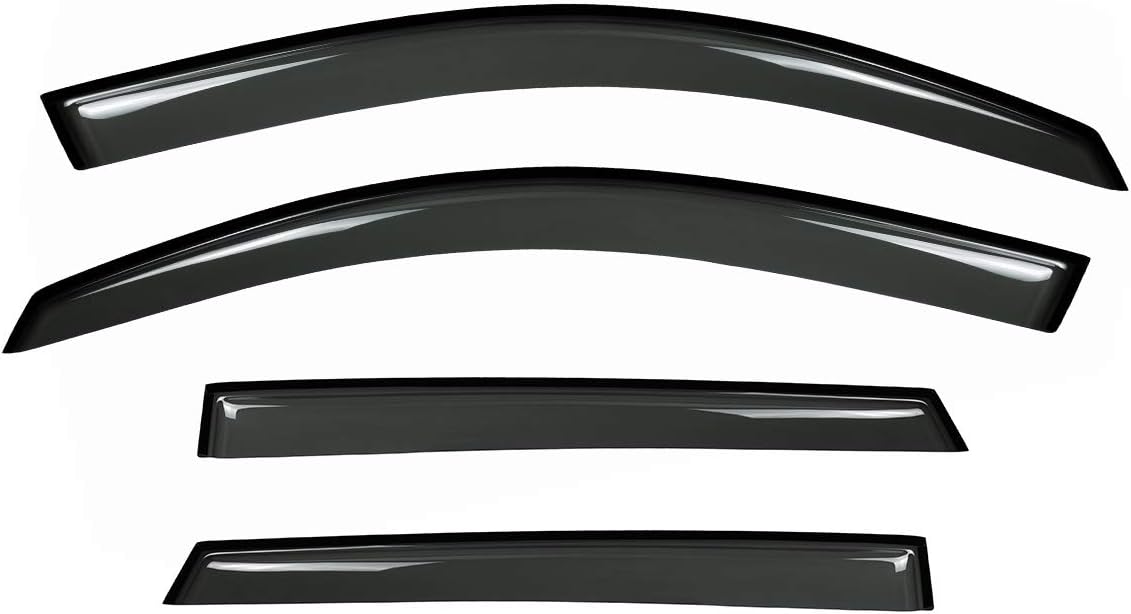 DrivegoPlus  New 4pcs for 11-15 Kia Sorento Wind Dark Smoke Out-Channel/Outside Mount Style Wind Sun Rain Guard Vent Shade Deflector Window Visors