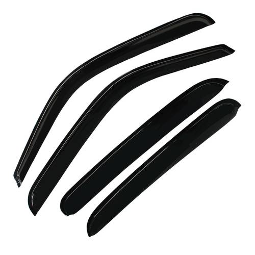 DrivegoPlus 4pcs for Chevy/GMC/Cadillac Crew Cab SUV Dark Smoke Out-Channel/Outside Mount Style Wind Sun Rain Guard Vent Shade Deflector Window Visors