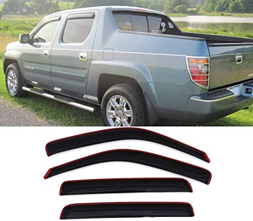 DrivegoPlus 4pcs Dark Smoke in-Channel Style Sun Rain Guard Vent Shade Window Visors Compatible with 06-14 Honda Ridgeline