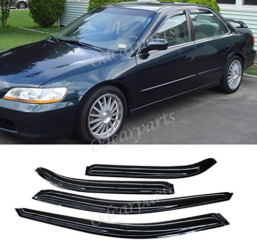 DrivegoPlus  Fit 98-02 Honda Accord 4-Door Sedan 4pcs Front + Rear Smoke Sun/Rain Guard Vent Shade Window Visors