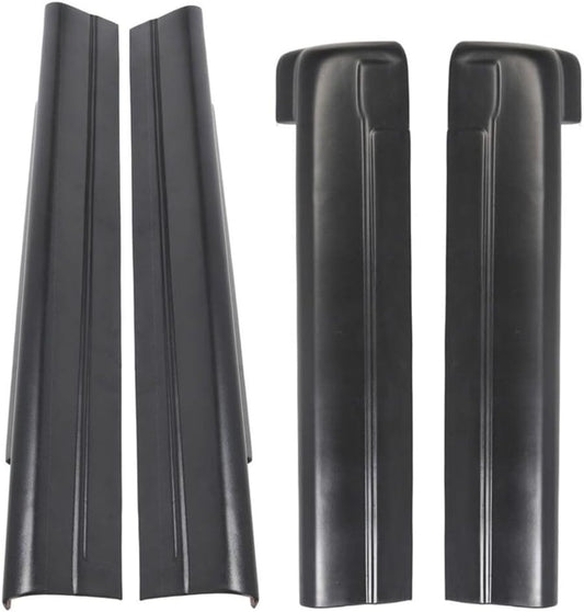 DrivegoPlus Rocker Panels Covers for Chevy for Silverado 3500/2500HD/2500/1500,for GMC for Sierra 3500/2500HD/2500/1500 Extended Cab (Black,Plastic) 4pc Left Right Front Rear Lower Textured