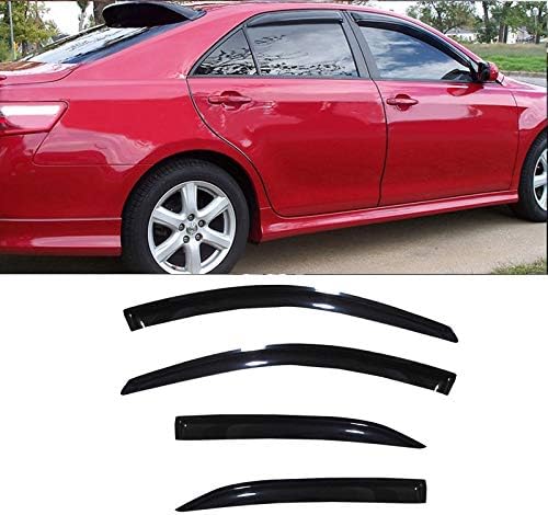 DrivegoPlus  4pcs Dark Smoke Outside Mount Style Sun Rain Guard Vent Shade Window Visors Fit 07-11 Toyota Camry