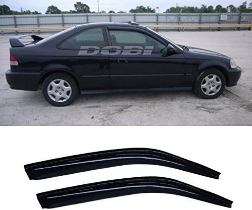 DrivegoPlus  2pcs Sun/Rain Guard Vent Shade Window Visors for 96-00 Civic 2-Door Coupe