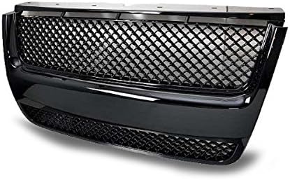 DrivegoPlus  1pc Glossy Black Strong ABS Plastic Badgeless Mesh Style Front Hood/Bumper Grille Fit 06-10 Ford Explorer / 07-10 Ford Explorer Sport Trac