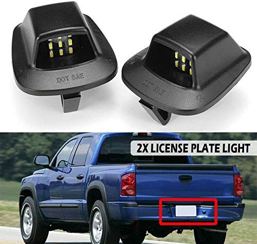 DrivegoPlus Bright-TECH Series 2pcs 9 SMD Replacement LED License Plate Light Lamp Designed for 1997-2011 Dodge Dakota Mitsubishi Raider