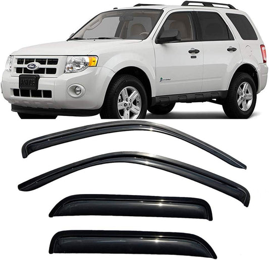 DrivegoPlus 4pcs Side Window Deflector Window Visors Out-Channel Style for Ford Escape 01-12 for Mazda Tribute 08-11 for Mercury Mariner 05-11 Sun Rain Guard