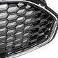 DrivegoPlus Front Bumper Upper Honeycomb Mesh Grille Insert Gloss Black/Chrome Trim Compatible with 2013-16 Ford Fusion