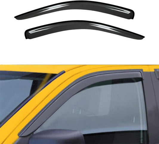 DrivegoPlus  New 2pcs for 02-08 Ram 1500 03-09 2500/3500 2D Regular Cab Truck Dark Smoke Out-Channel/Outside Mount Style Wind Sun Rain Guard Vent Shade Deflector Window Visors