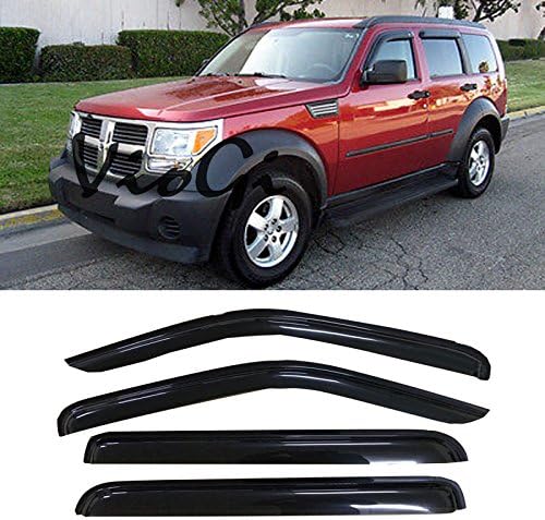 DrivegoPlus 4pcs for 2007-2012 Nitro Sun Rain Guard Window Visors 94307
