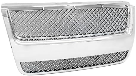 DrivegoPlus Mesh Style Upper Hood Grille Grill Chrome Compatible with 2007-2010 Ford Explorer/Explorer Sport Trac