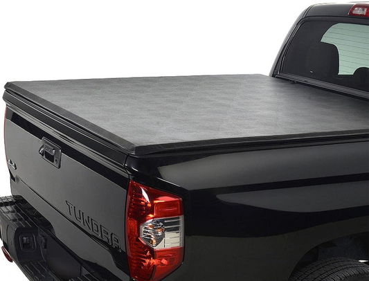 DrivegoPlus Black Vinyl Clamp On Soft Lock & Roll-up Top Mount Tonneau Cover Assembly w/Rails+Mounting Hardware Fit 05-15 Toyota Tacoma Pickup 6ft Fleetside Bed