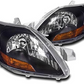 DrivegoPlus Replacement Black Headlights Lamps Compatible with 2007-2012 Toyota Yaris Sedan 4DR