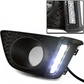 DrivegoPlus LED DRL Bumper Driving Fog Lights Lamps Chrome Compatible with 2015-2016 Honda Fit