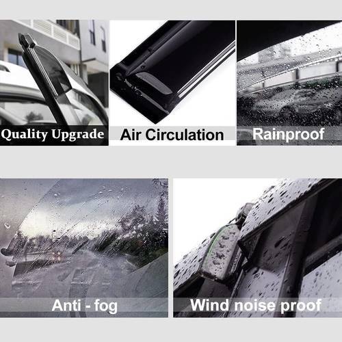 DrivegoPlus 4pcs Window Visors Sun Rain Guard for 04-14 Ford F150 Extended Cab Smoke Side Wind Deflectors Visor