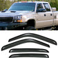 DrivegoPlus 4pcs for Chevy/GMC/Cadillac Crew Cab SUV Dark Smoke Out-Channel/Outside Mount Style Wind Sun Rain Guard Vent Shade Deflector Window Visors