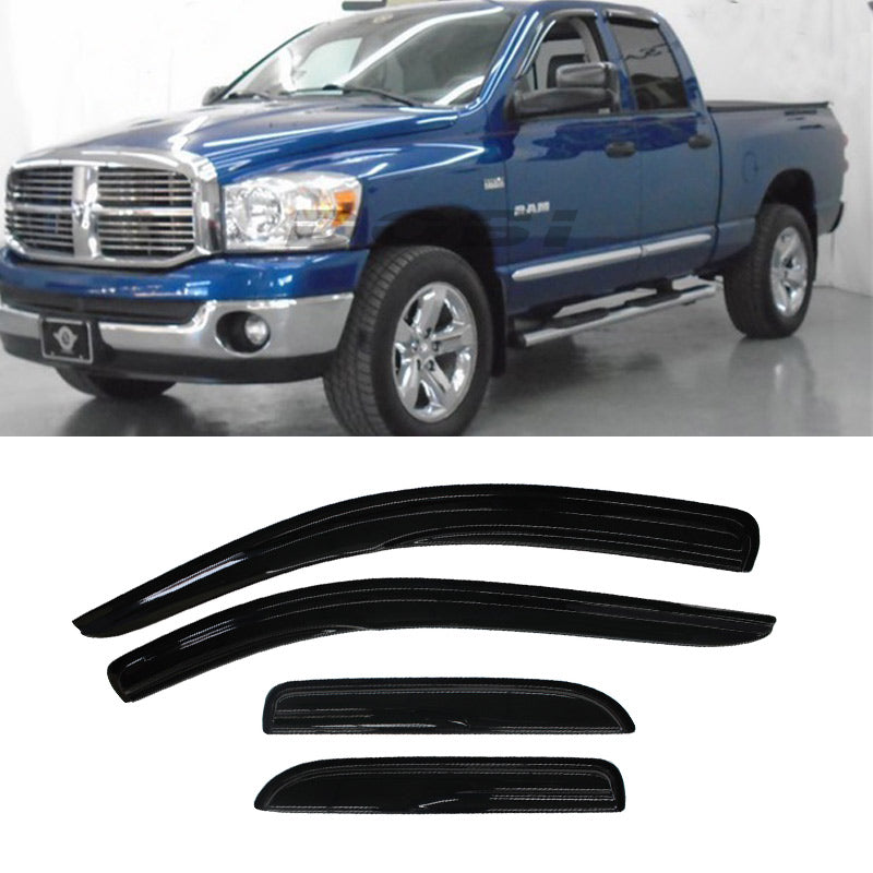 DrivegoPlus 4pcs Shade Vent Window Visors Fit 02-08 Ram 1500 03-09 2500/3500 Quad/Crew Cab