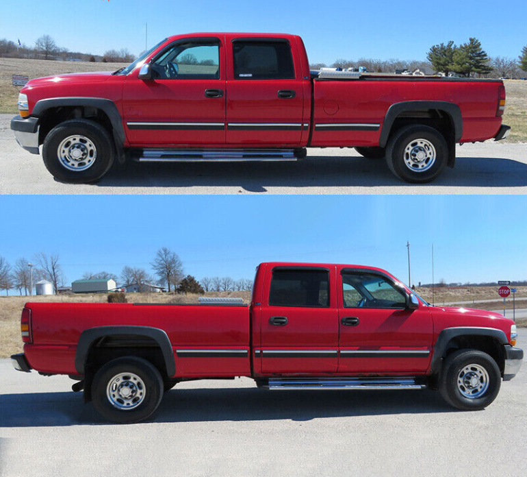 DrivegoPlus Fits 01-06 Chevy Silverado 1500 2500 3500 GMC Sierra Crew Cab Window Visors 4Pc