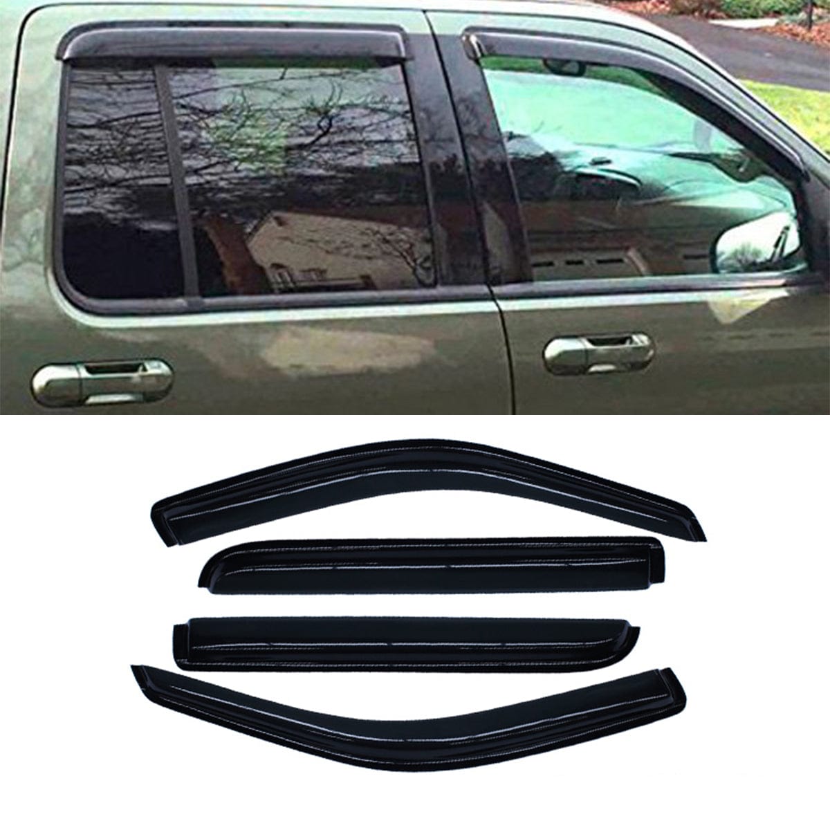 DrivegoPlus 4pc Vent Shade Window Visor For 02-10 Explorer/Mountaineer 03-05 Aviator 4-Door